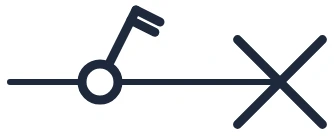 2-pole switch + light point symbol in a single-line diagram