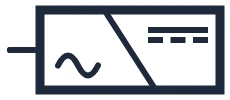 AC/DC converter symbol in a single-line diagram
