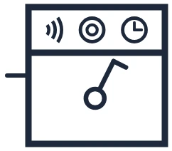 Domotics light switch control symbol in a single-line diagram
