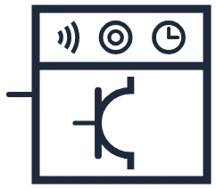 Domotics socket control symbol in a single-line diagram