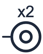 Double push button symbol in a single-line diagram