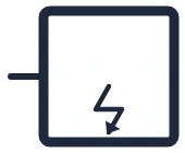 Electric central heating boiler symbol in a single-line diagram