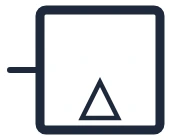 Gas boiler (atmospheric) symbol in a single-line diagram