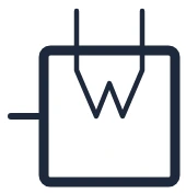 Heat exchanger symbol in a single-line diagram