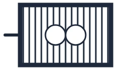 Heater with fan symbol in a single-line diagram