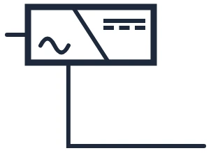 Hybrid inverter symbol in a single-line diagram