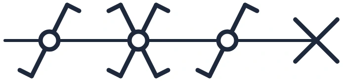 Intermediate switching with light point symbol in a single-line diagram
