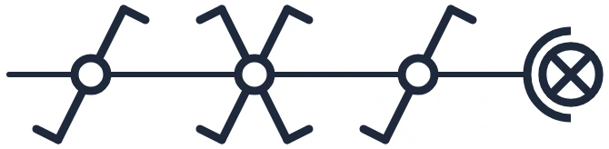 Intermediate switching with spotlight symbol in a single-line diagram