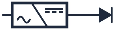 LED with converter (driver) symbol in a single-line diagram