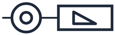 Push button with dimmer symbol in a single-line diagram