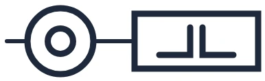 Push button with impulse switch symbol in a single-line diagram