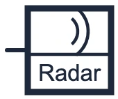 Radar motion detector symbol in a single-line diagram