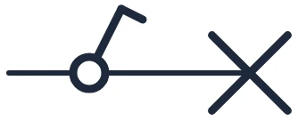 Switch + light point symbol in a single-line diagram