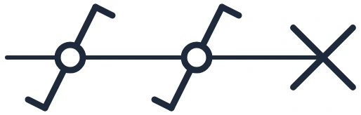 Two-way switching with light point symbol in a single-line diagram