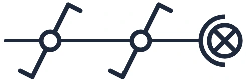 Two-way switching with spotlight symbol in a single-line diagram