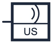 Ultrasonic motion detector symbol in a single-line diagram