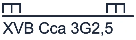 XVB cable symbol in a single-line diagram